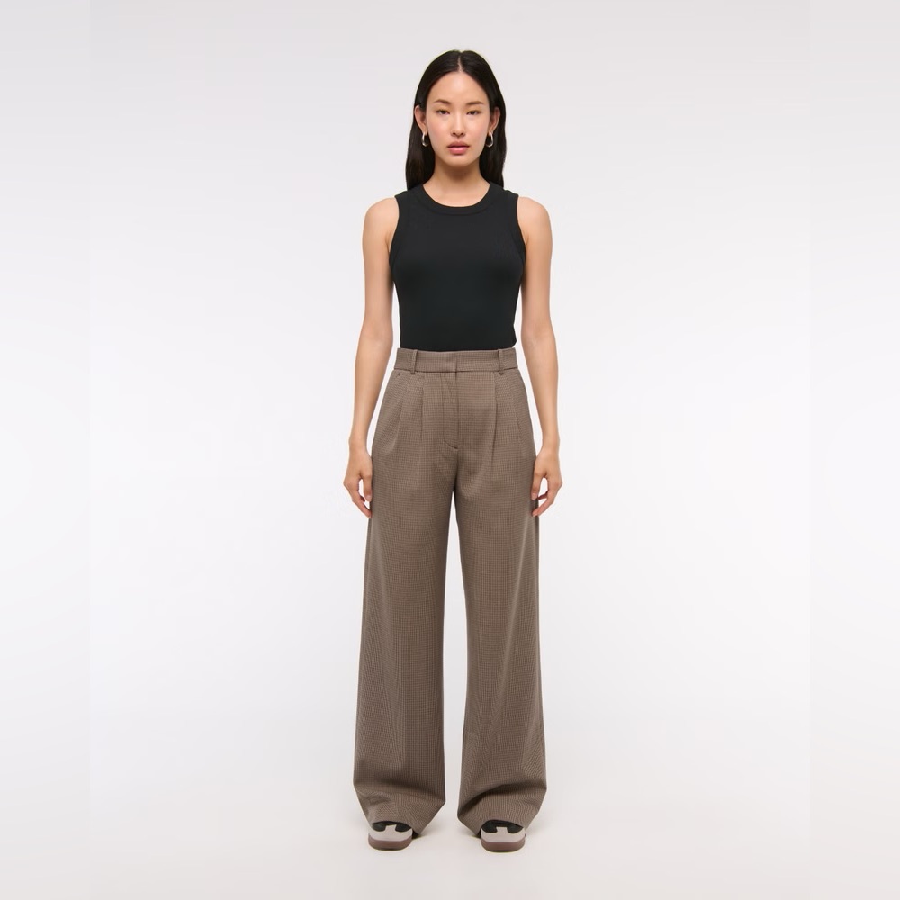 Abercrombie & Fitch Olive-Brown Wide Leg Trousers